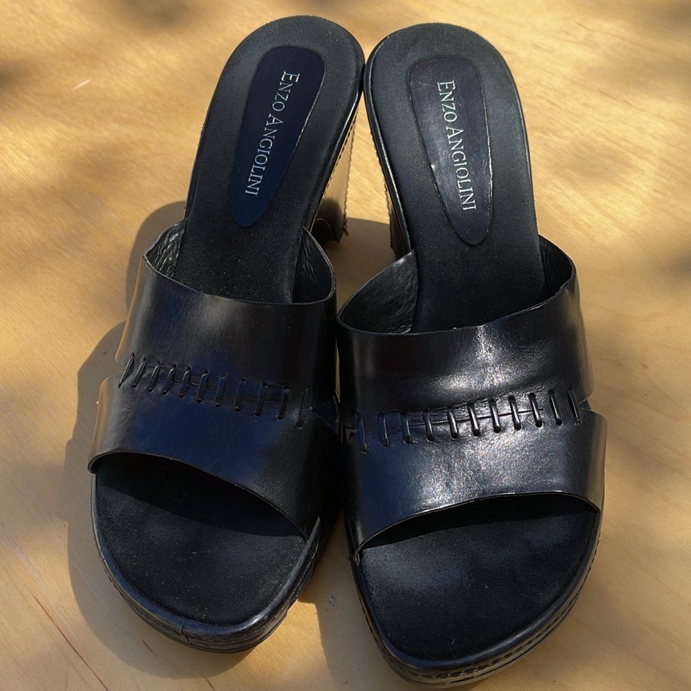 Enzo Angiolini Black Women's Slide Sandals